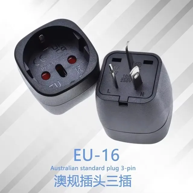 Europe Italy Switzerland EU to AU plug adpater 2 Oblique pins AU socket conversion adapter for New Zealand Australia Netherlands