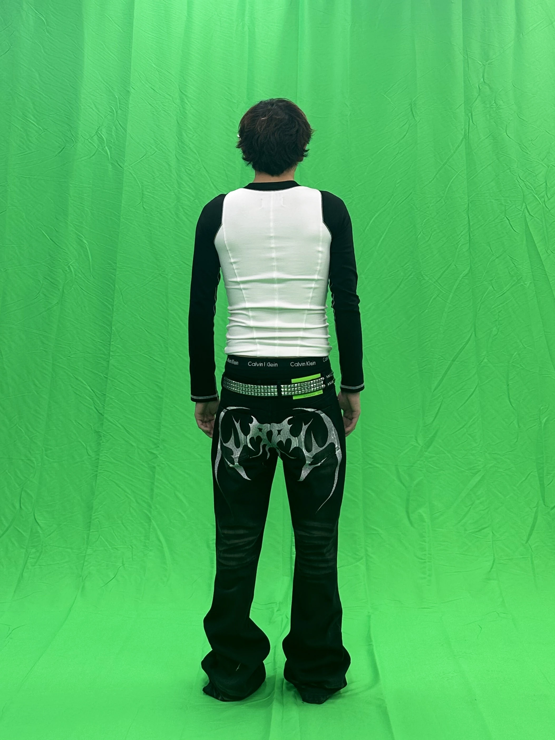 

Джинсы PCCVISION PVN свободного кроя из черного денима с белым тотемным принтом и винтажным эффектом, модные хлопковые повседневные прямые джинсы