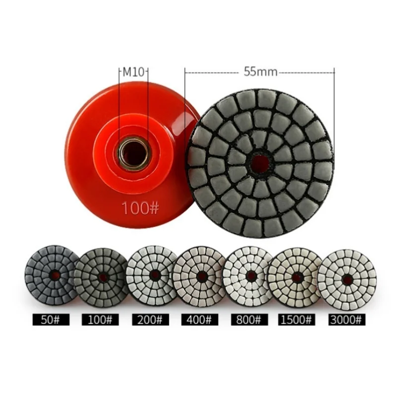 7PCS 2 Inch 50mm Diamond Polishing Pads Dry Abrasive Sanding Disc Granite Marble Stone Polish Pad 50-3000 Grit Polishing Pad