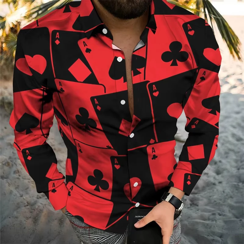 Men's spring and autumn casual long-sleeved shirts, handsome, fashionable and versatile new top