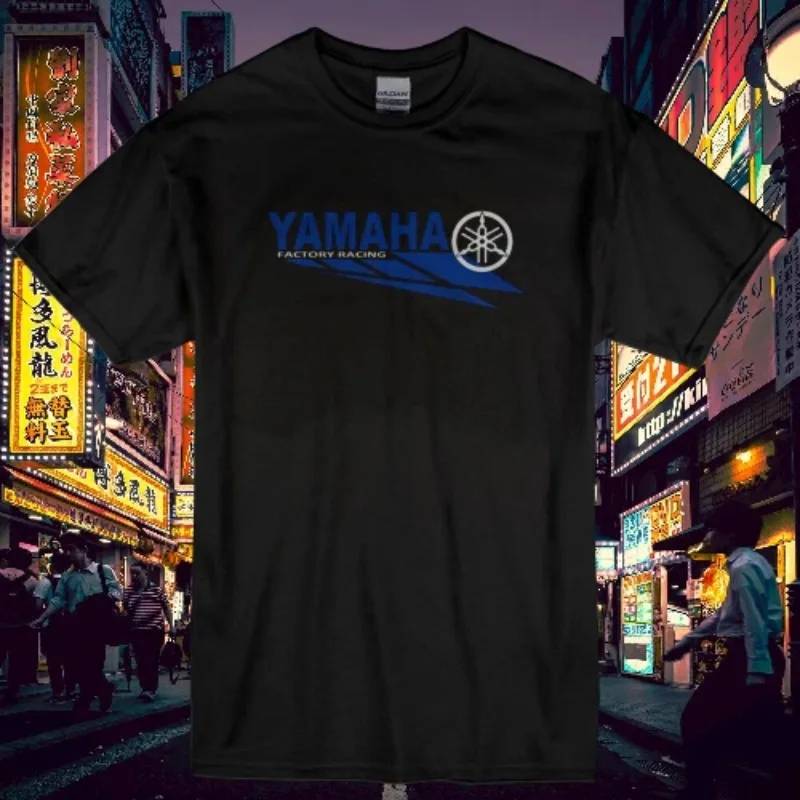 

New Shirt Yamaha Factory Racing Logo Black T-Shirt Funny Size S to 4XL