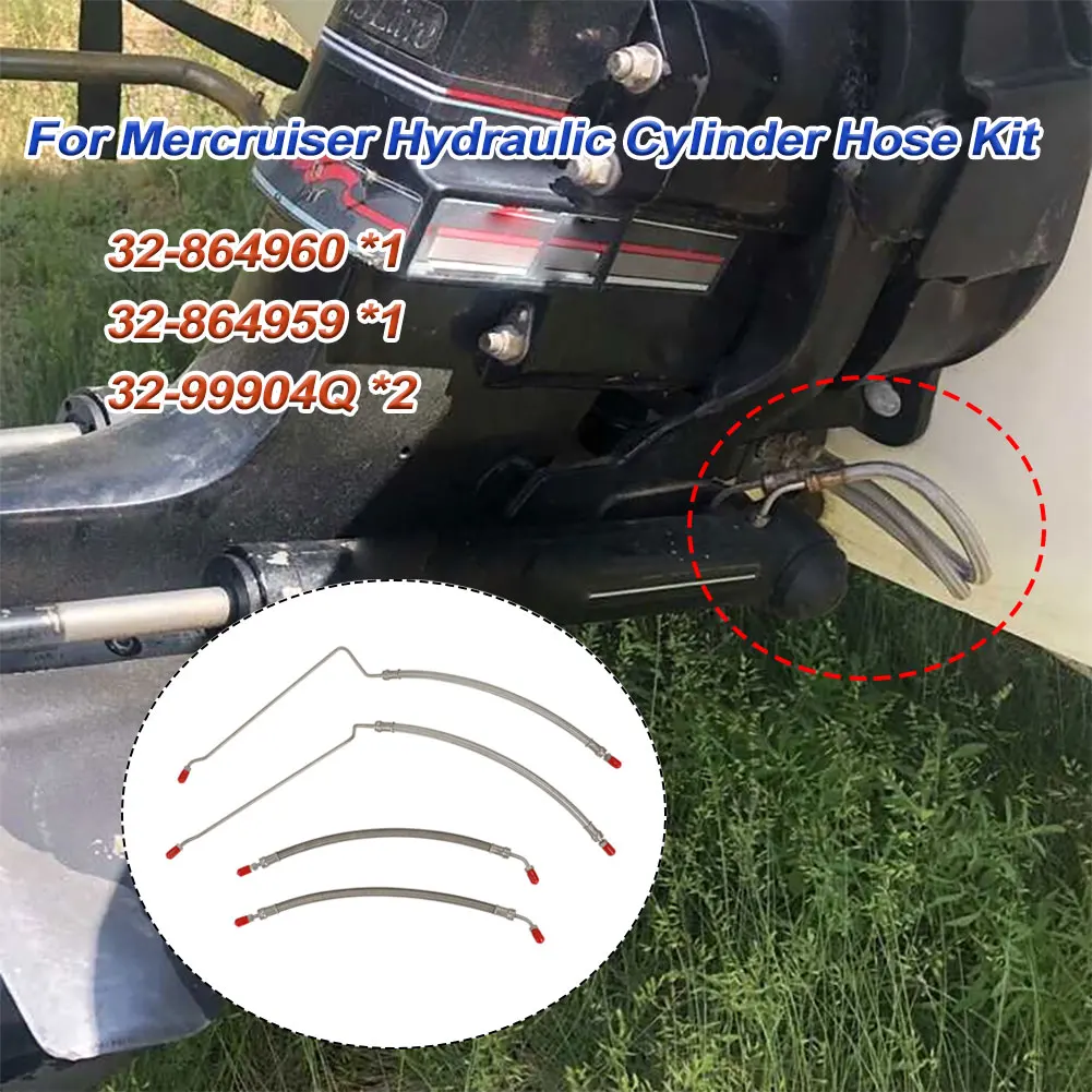 Atualizar 4 peças para mercruiser alpha um gen dois 1 2 i ii guarnição ram kit de mangueira de cilindro hidráulico 32-864960 32-864959 32-99904q