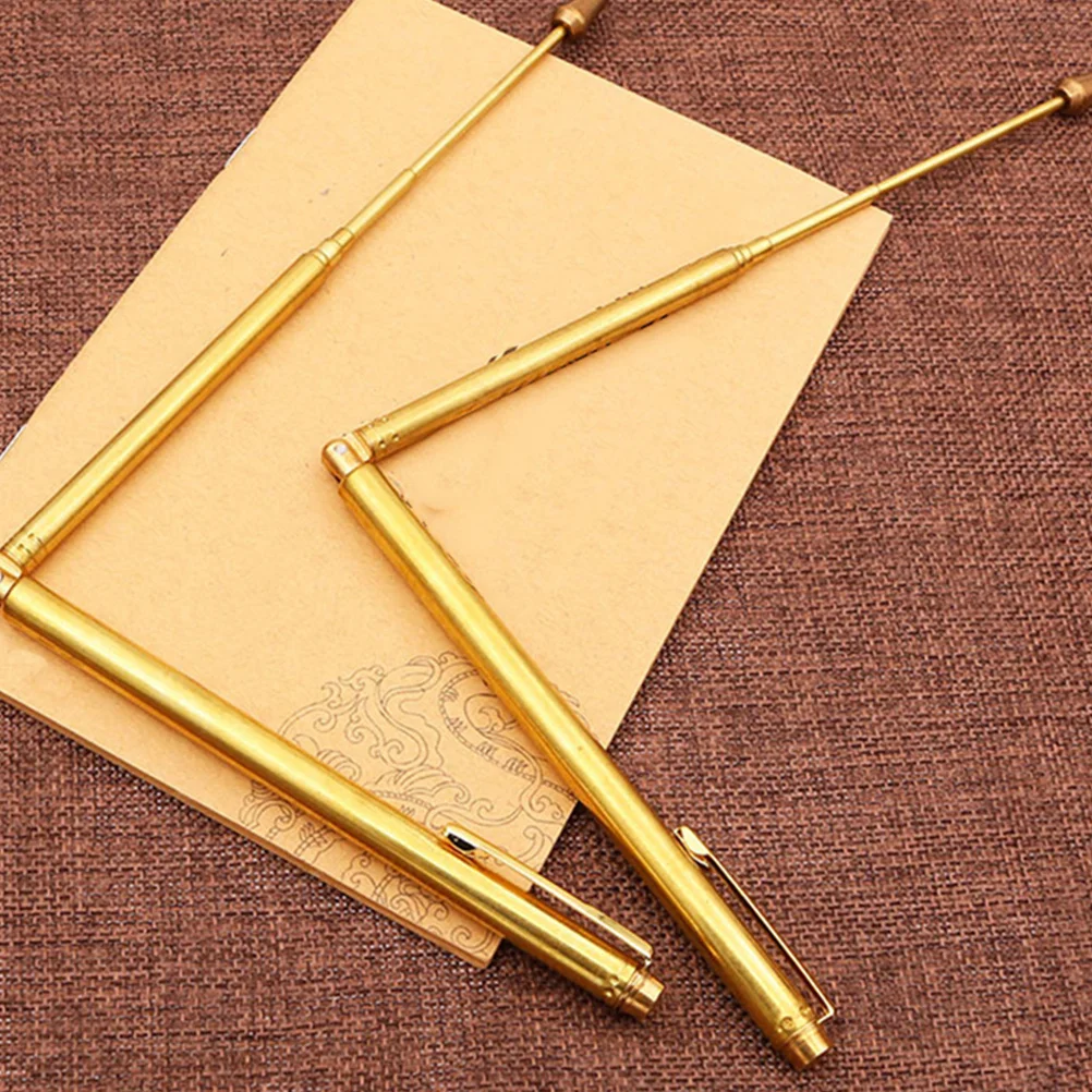 2pcs Retractable Dowsing Rods Copper Divining Tool For Water Locating Lost Items Energy Seeking Pen Shaped Portable Rods