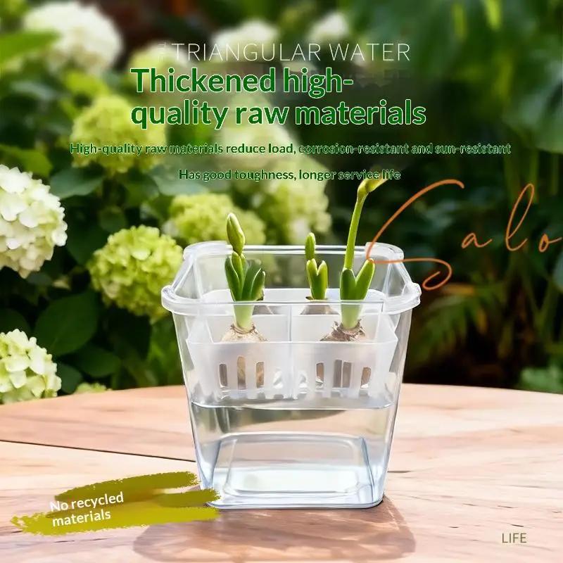 Hydroponic Containers With Breathable Support Basket Tulip Seed Hydroponic Flowerpot 4 Holes Soilless Flower Pot Home Decoration