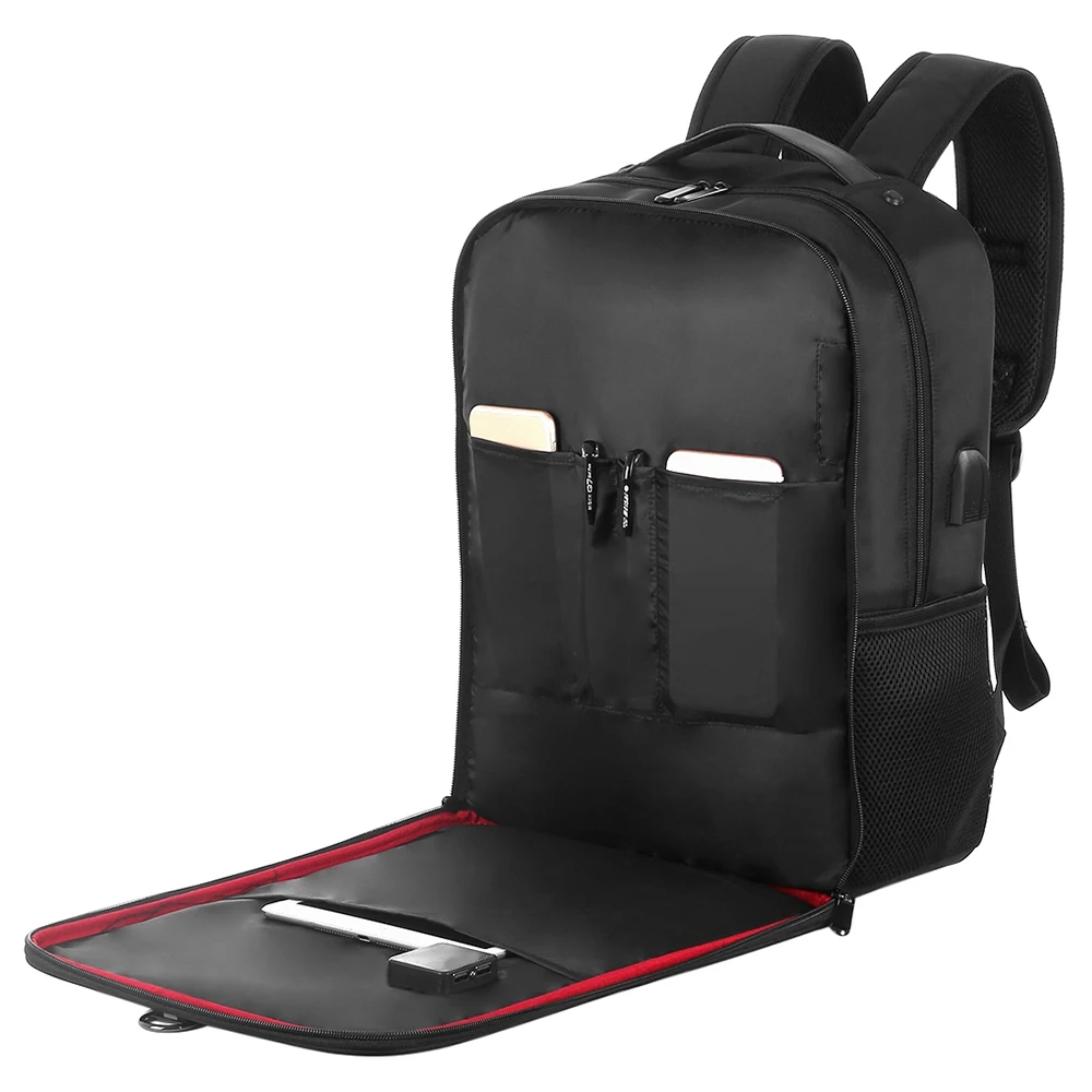 Solar Backpack with 14W Solar Panel Dual USB Port Waterproof Nylon Backpack for Outdoors Large-Capacity Travel Bag for Hiking view 6