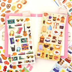Aesthetic Bread Fruit Themed Stickers for Scrapbooking Journaling Craft Supplies Album Planning Notebook Decoration DIY Hobby