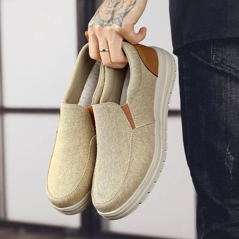 Men Casual Shoes Canvas Breathable Loafers Men 2023 Male Comfortable Outdoor Walking Shoes Classic Loafers Men Sneakers Summer