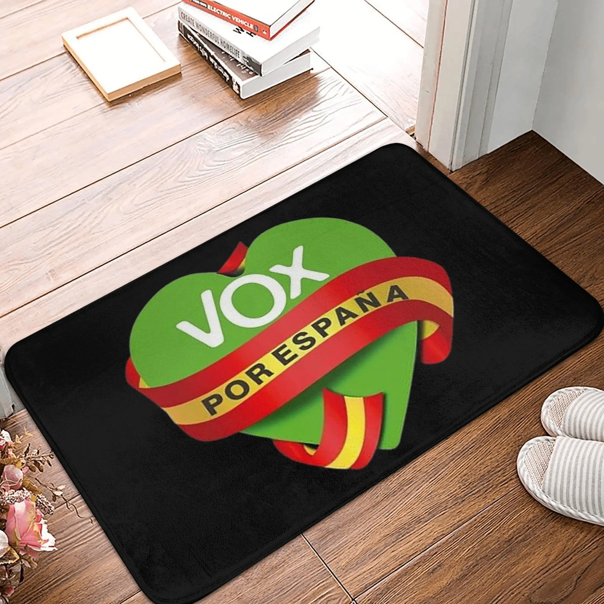 Felpudo antideslizante con Logo de Espana Vox, tapete absorbente para suelo, entrada de cocina, hogar, baño, alfombrillas