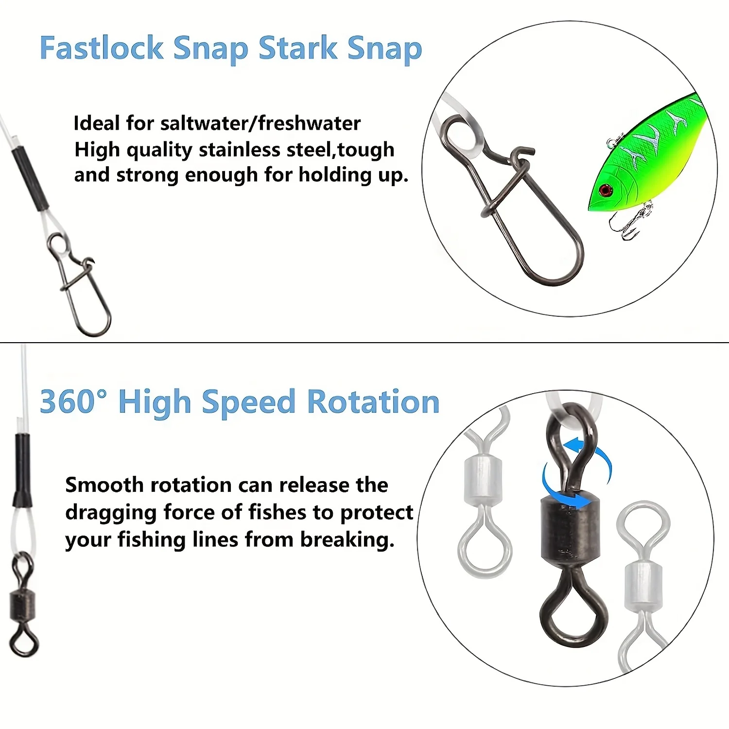 YOTO 100% fluorocarbon fishing line fishing rod Fluorocarbon line with rolling swivel and quick lock pressure test 7-18kg fishin