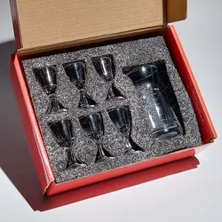 10mlX6pcs 80mlX1pcs Spirit Cup Set Graduated Wine Dispenser Gift Box Wine Set Luxury Gifts for Friends Small Capacity Shot Glass