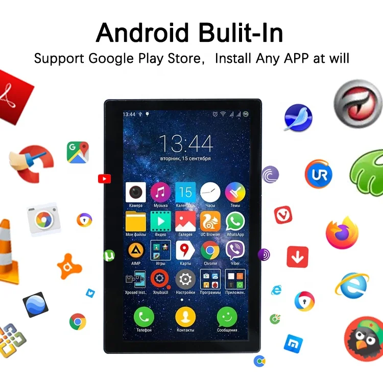 10,1 polegadas Android 11 USB Wilress Black Tablet Touch industrial capacitivo de montagem na parede