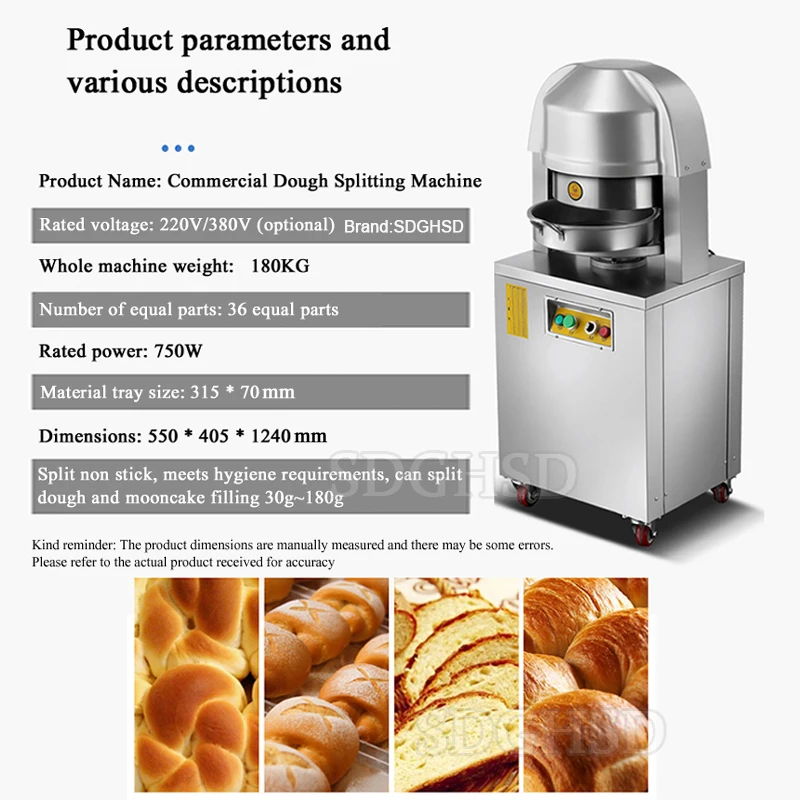 Commercial Use Automatic Electricity 36PCS Dough Cutter Machine Simple Operation Dough Cutting Machine