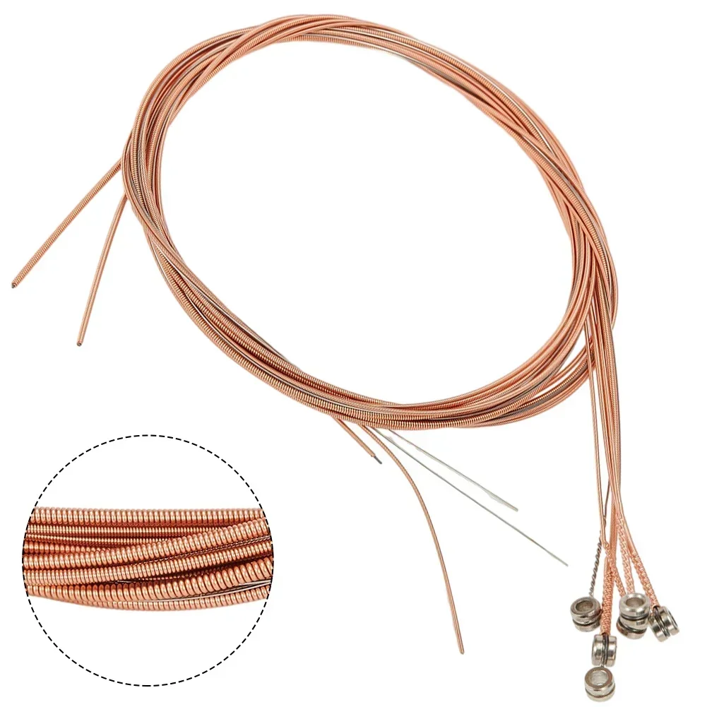 Acoustic Guitar Strings Set Stainless Steel Guitar Accessories Replacement 35.4 Inch Acoustic Strings Copper Universal