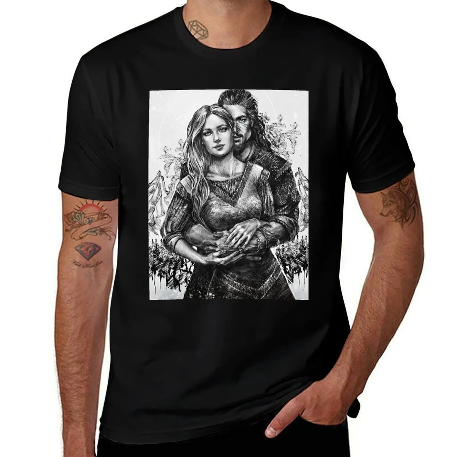 Aethelflaed and Uhtred T-Shirt Work Basic Short Sleeve Top
