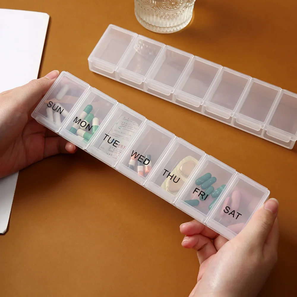 Neue Heiße Tragbare Wöchentliche 7 Tage Reisen Täglich 7 Grids Pille Fall Box Organizer Tablet Pillen Lagerung Container für Vitamin Fisch Öle