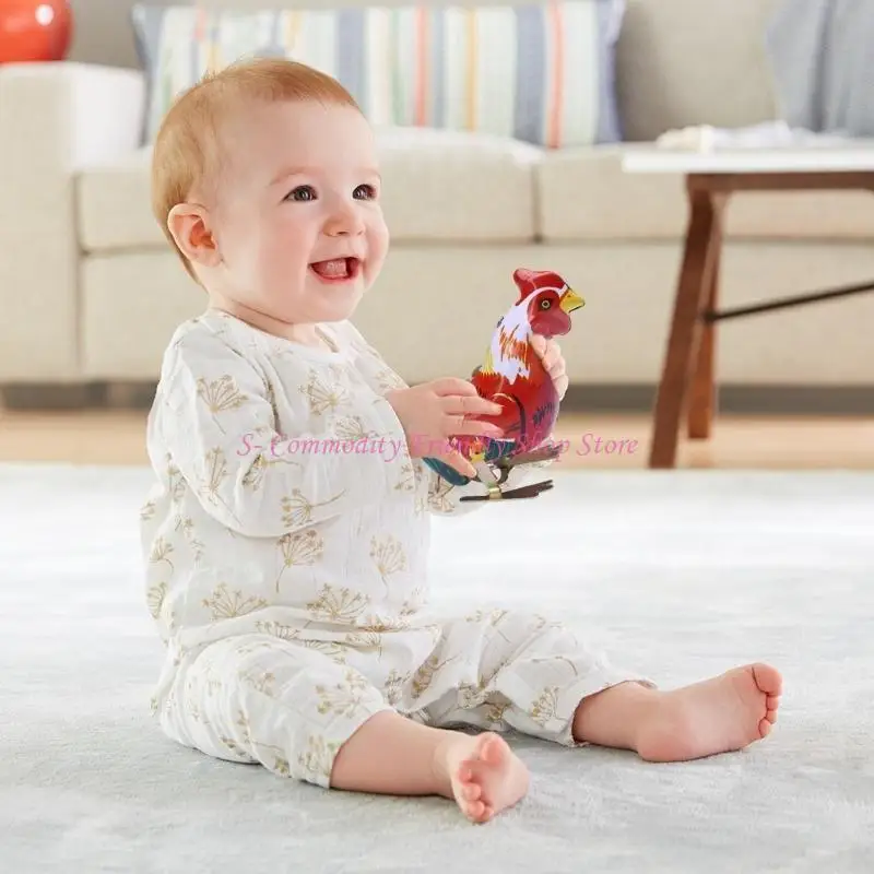 85ae Đồ chơi gió Dậu được vẽ bằng tay với Clockworks đơn giản vận hành đồ chơi Gà lò cho mọi lứa tuổi