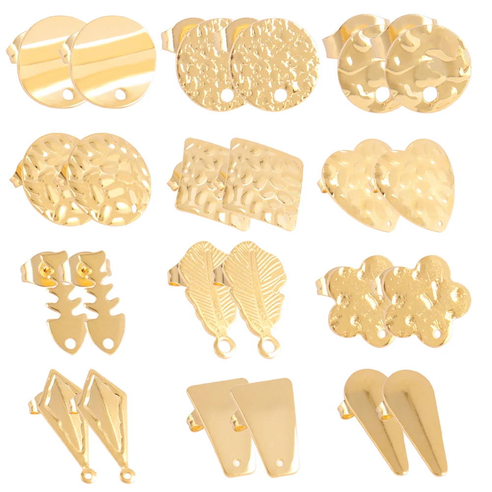 Boucles d'Oreilles Géométriques Polygonales en Acier Inoxydable, Accessoires de Direction, pour Bricolage, 20 Pièces/Lot