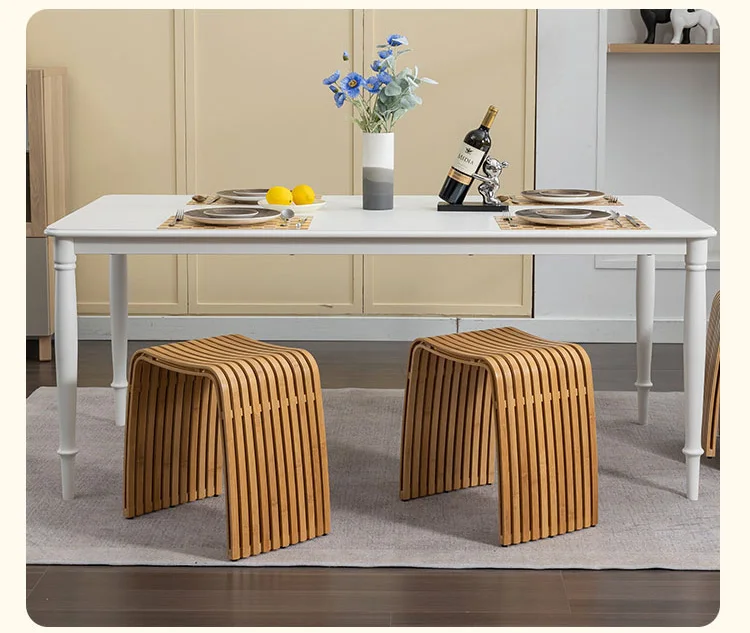 Simple Bamboo Living Room Dining Stool Furniture Modern Home Casual Shoe Changing Stool Strong and Durable Dressing Chair