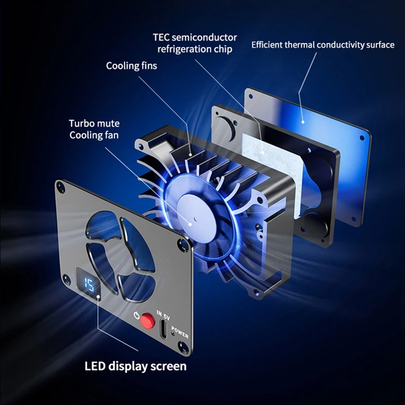 Nuovo dispositivo di raffreddamento della fotocamera radiatore silenzioso ventola di raffreddamento radiatore a semiconduttore in lega di alluminio per Canon Sony FUJIFILM ZV-E10 A7M4 R5 R7