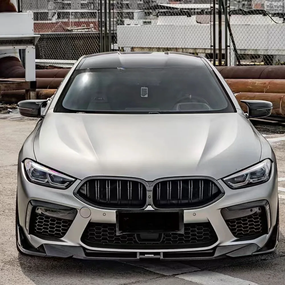 BMW M8 F91 F92 F93 용 드라이 탄소 섬유 테일 핀, 프론트 리어 립 디퓨저 그릴, 사이드 스커트, 미러 쉘 시트 코너 2020 +