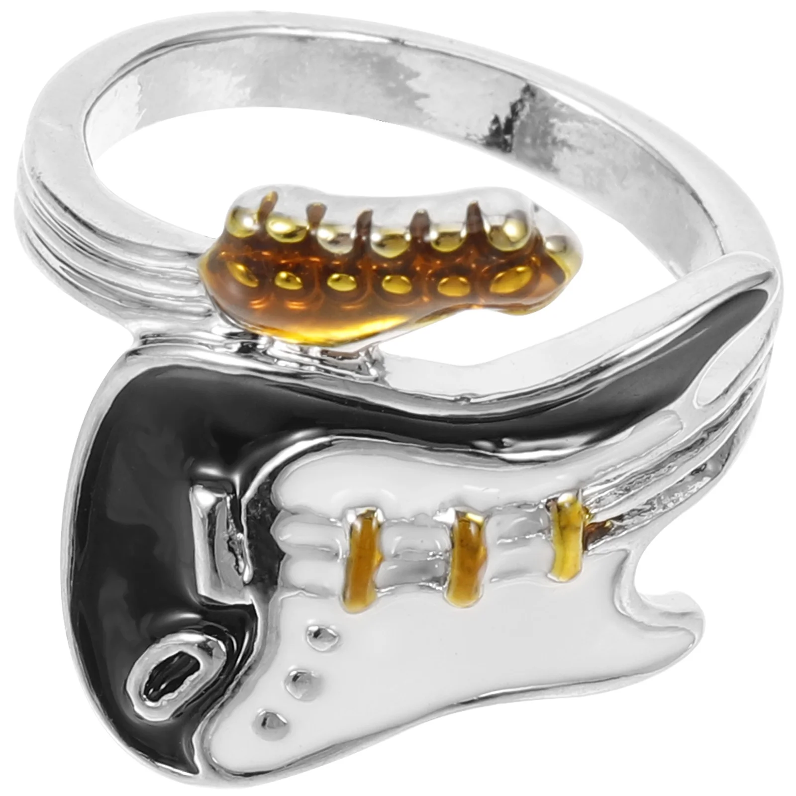 الغيتار الدائري الشرير فنجر الفرقة لمهرجان الموسيقى الرجال خواتم الاصبع للرجال مجوهرات الأزياء روك نمط حلقة التبعي