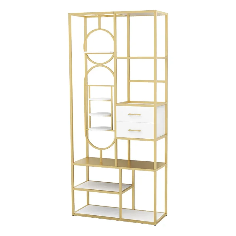 2026 Light Luxury Living Room Divider Office Furniture Storage Rack Bookcase Home Partition Storage Cabinets
