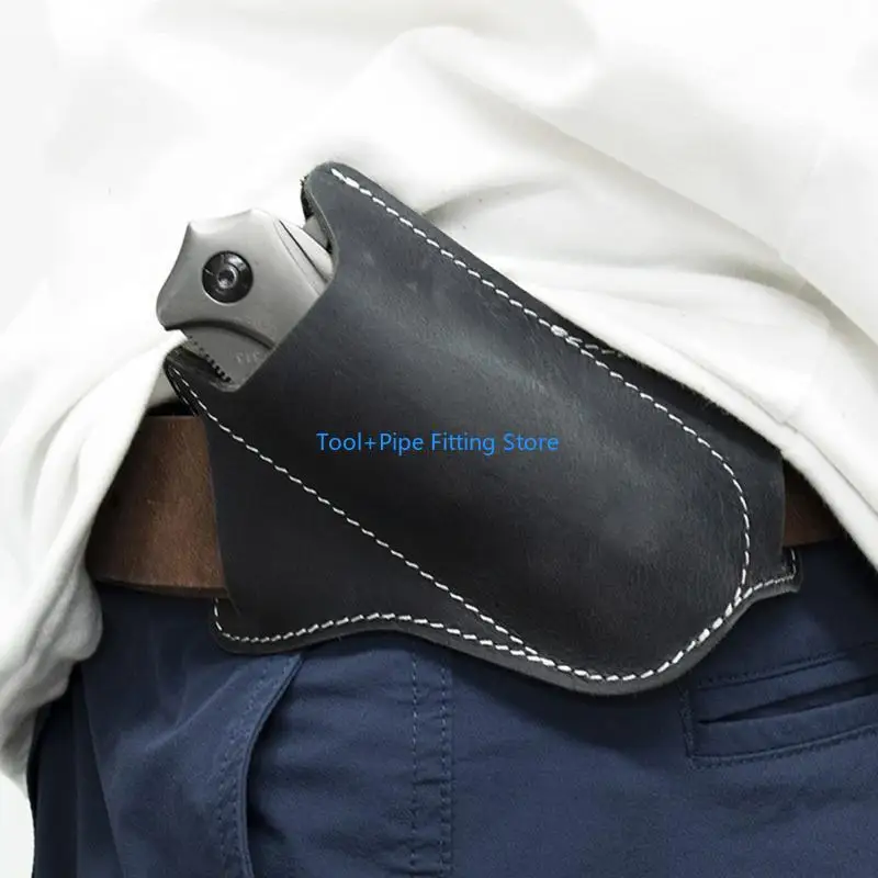 F92B PU Leather Folding Cutter Sheath Belt Pocket Tool Storage Case Outdoor Multitool Holder Waist Belt Bag Men Gift
