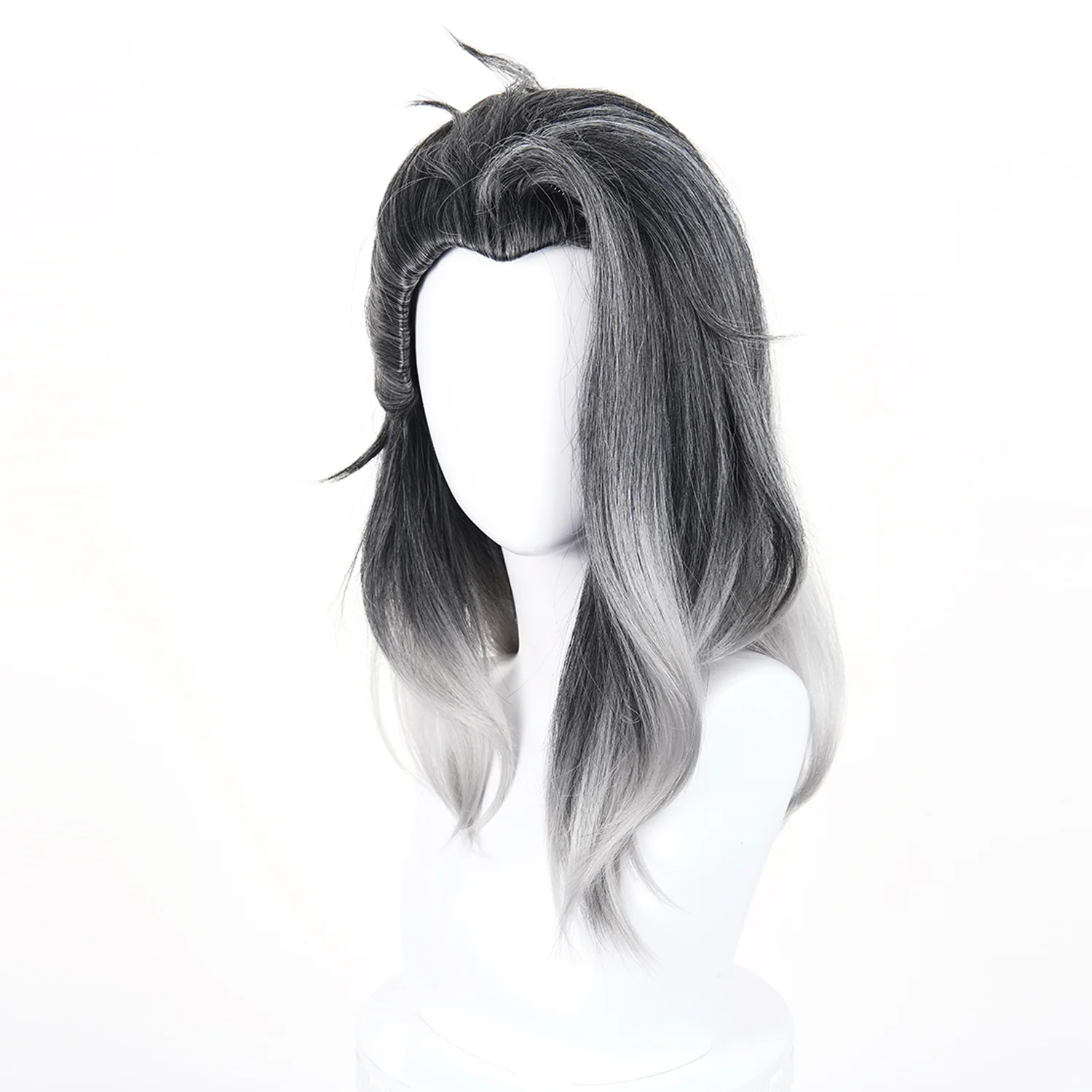 ゲーム VALORANT フェード コスプレウィッグ ハザル・アイレットメッツ 長さ ブラック グレー グラデーションウィッグ コミコンパーティー用 大人女性男性用