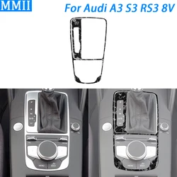 For Audi A3 S3 RS3 8V 2013-2019 Forged Carbon Fiber Center Console Gear Shift Frame Trim Cover Car Interior Accessories Sticker