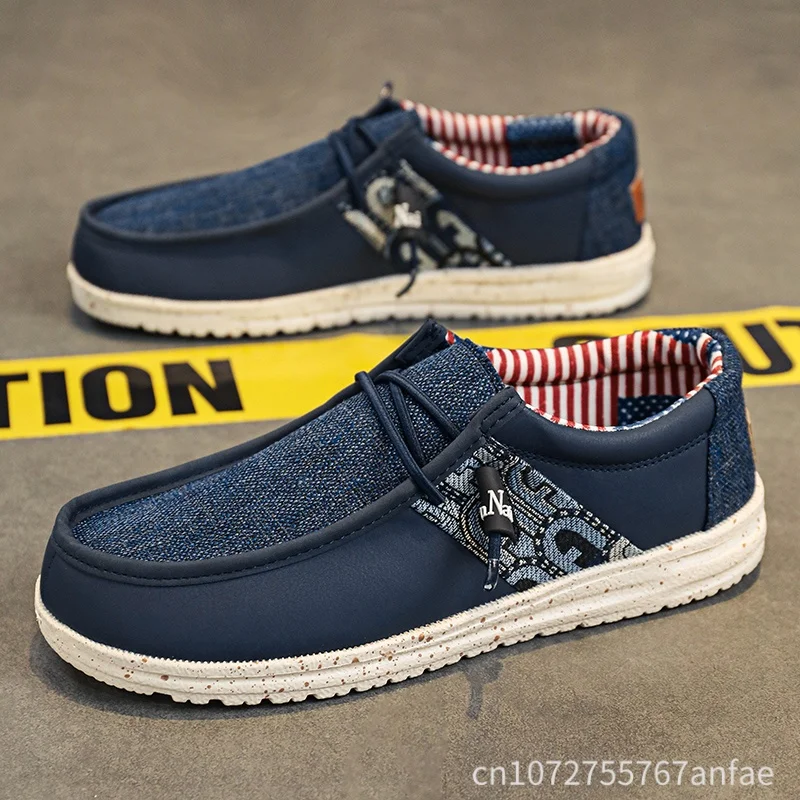 Cheap Hot Sale Blue Men Loafers Comfort Slip-on Men Flat Shoes Lightweight Men's Casual Shoes Plus Size 48 Zapatillas Informales