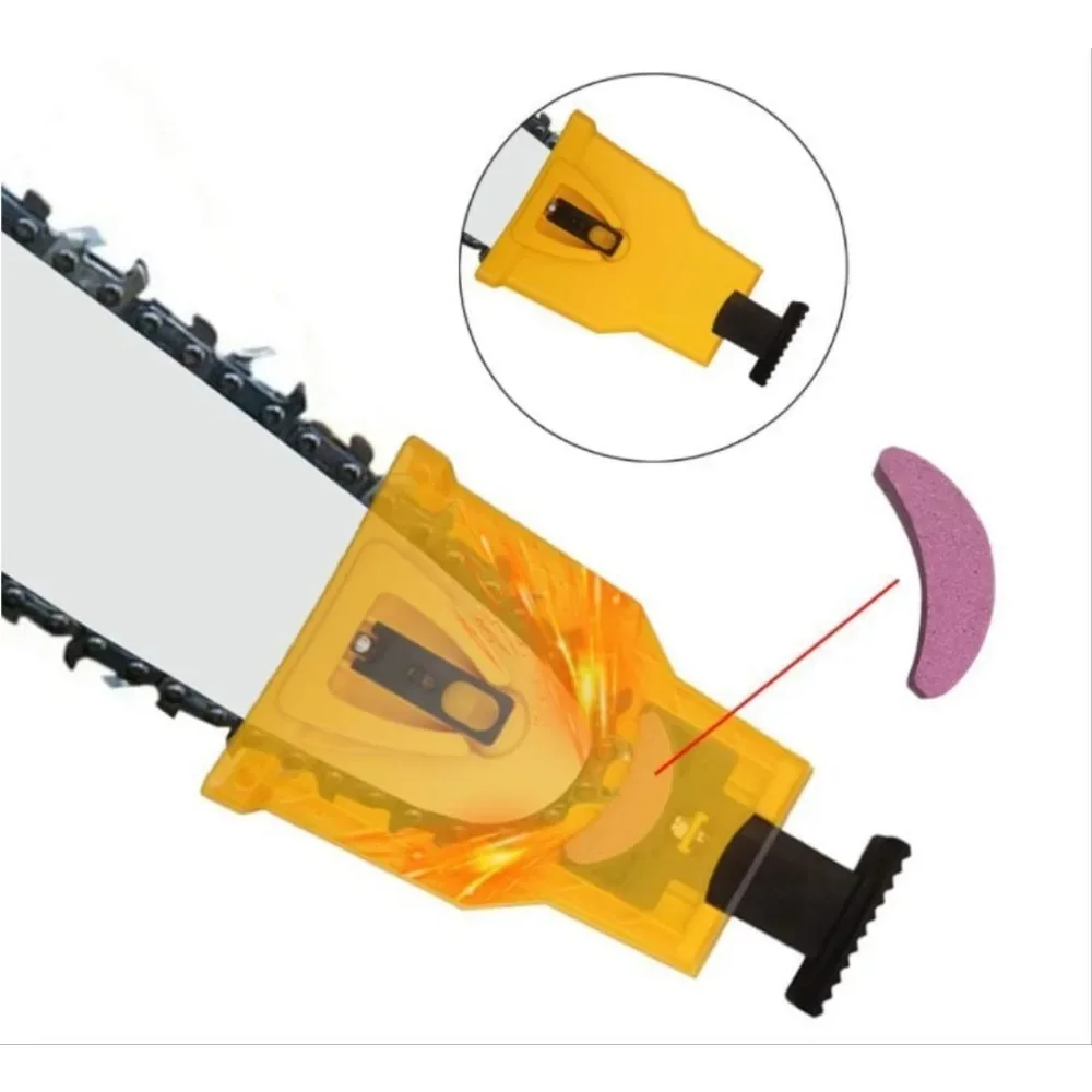 Chainsaw Teeth Sharpener with Whetstones Durable Easy Power Sharp Bar-Mount Fast Grinding Chainsaw Chain Sharpener Tools