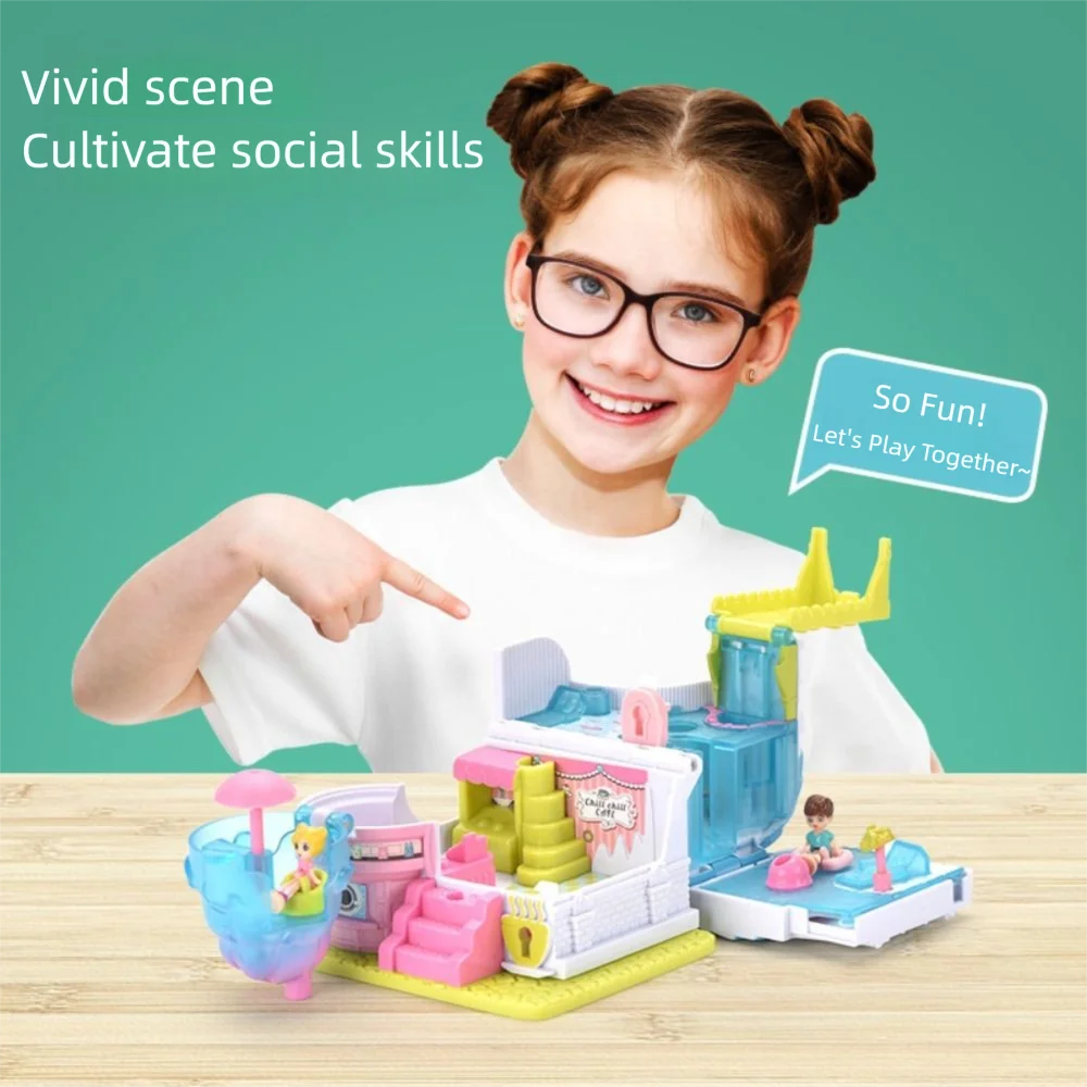 Creative Simulation Play House Toys 3D Interactive Doll Houses with Furniture with Lighting and Music Cosplay