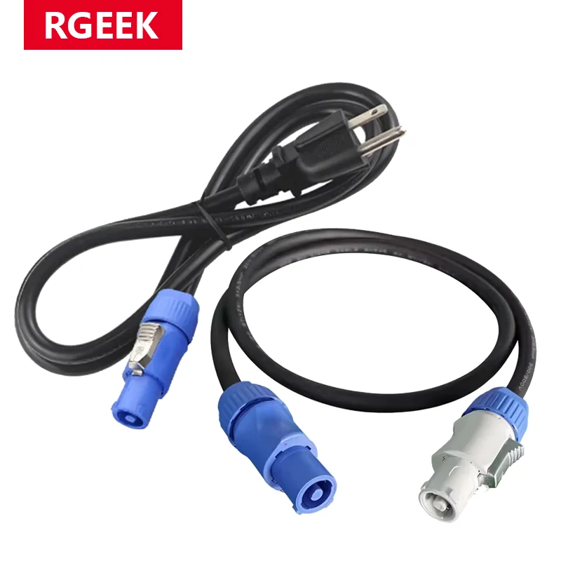 RGEEK 1 متر 2 متر Powercon التوصيل ضوء المرحلة سلك إمداد الطاقة جودة عالية 3core كابل توصيل الطاقة DMX512 ضوء LED عرض الحدث