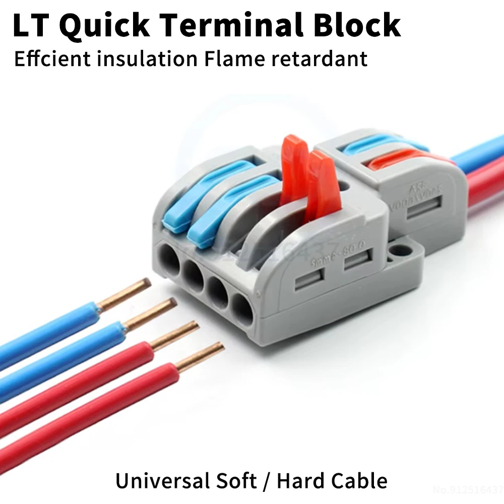 (5 pcs) LT-422 LT623 LT2-8 Rapid Hard and Flex Terminals 2 in 4 out 2 in 6 out 2 in 8 out Connectors Wiring Clips LT - 422 623