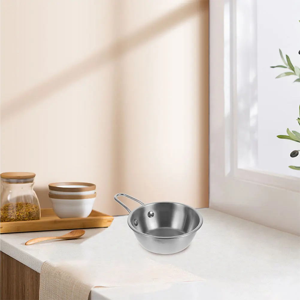 

Stainless Steel Single Handle Bowl for Rice Kimchi Serving Easy Clean Korean Bowls Soup Ramen Metal Asian