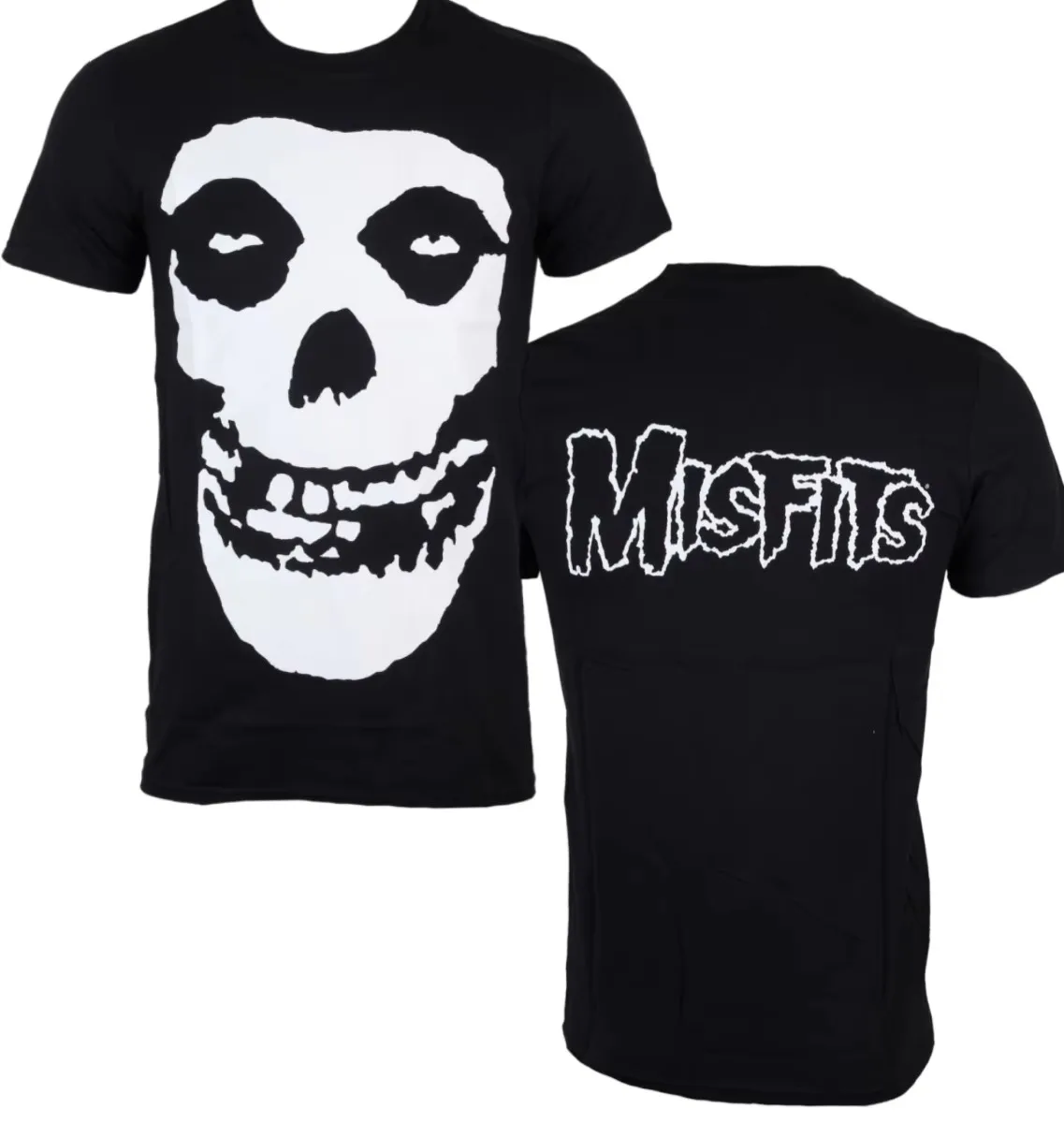 Fiend Skull Double‑Sided Misfits Horror‑Punk Rock Band Graphic T-Shirt Cotton Men Women Streetwear Tee