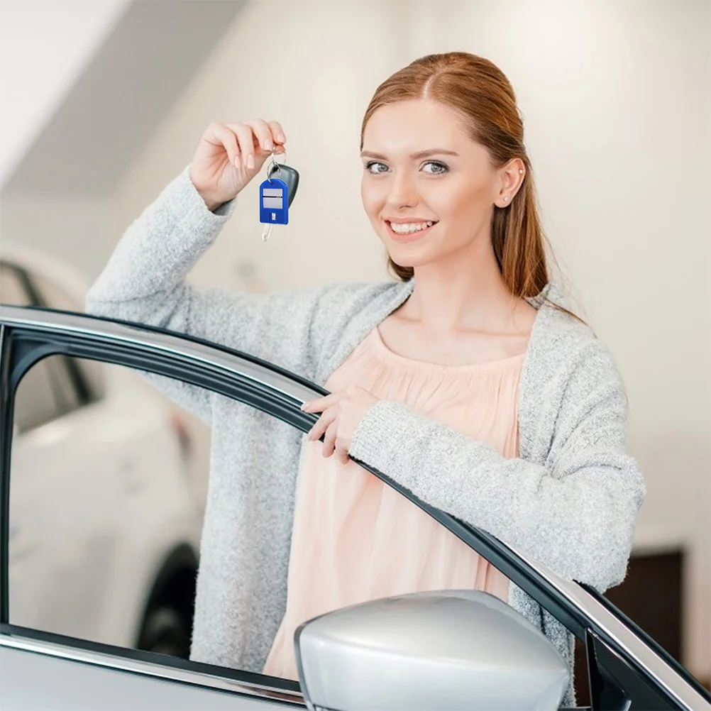 

35Pcs Plastic Key Tags with Rings Colorful Key Identification Labels Waterproof Write-on Name Tags for Keys Luggage USB Hotel