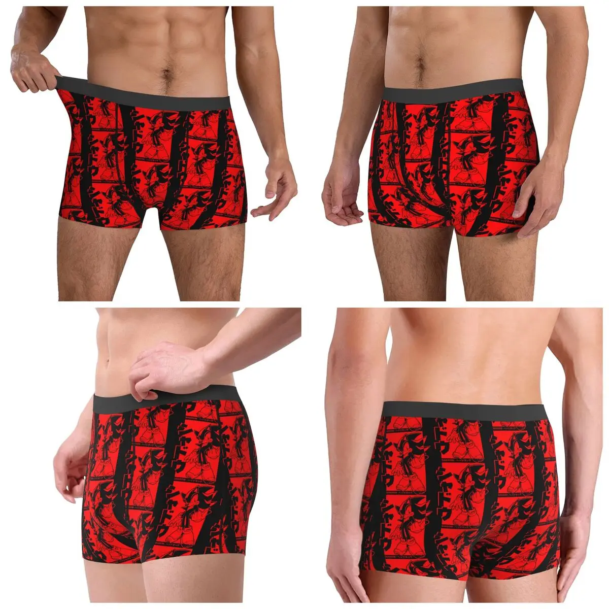 Boxer Underpants Shorts Japanese Shadow The Hedgehog Panties Men's Soft Underwear for Homme Man Boyfriend Gifts