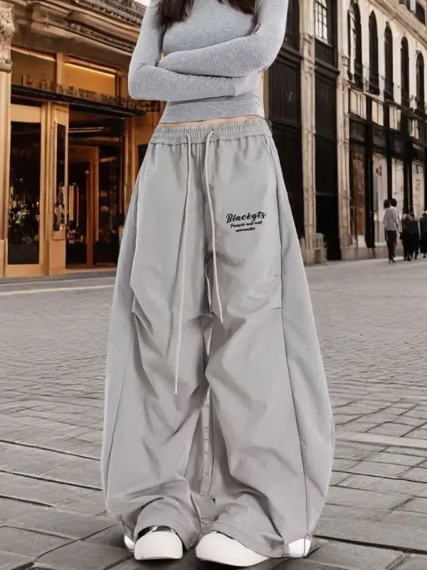 

Американские ретро-брюки-парашюты с плиссировкой, быстросохнущие, женские, летние, универсальные, широкие, повседневные, фасона «бананы»