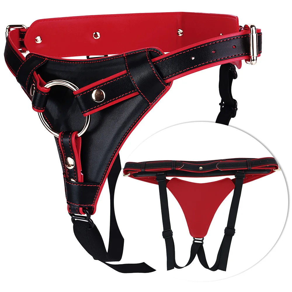 LEZEE Sexual Belt Leather Briefs Body Bondage Harness Strap On Belts For Wearable Dildo Penis Penetration Auxiliary Pants Strap