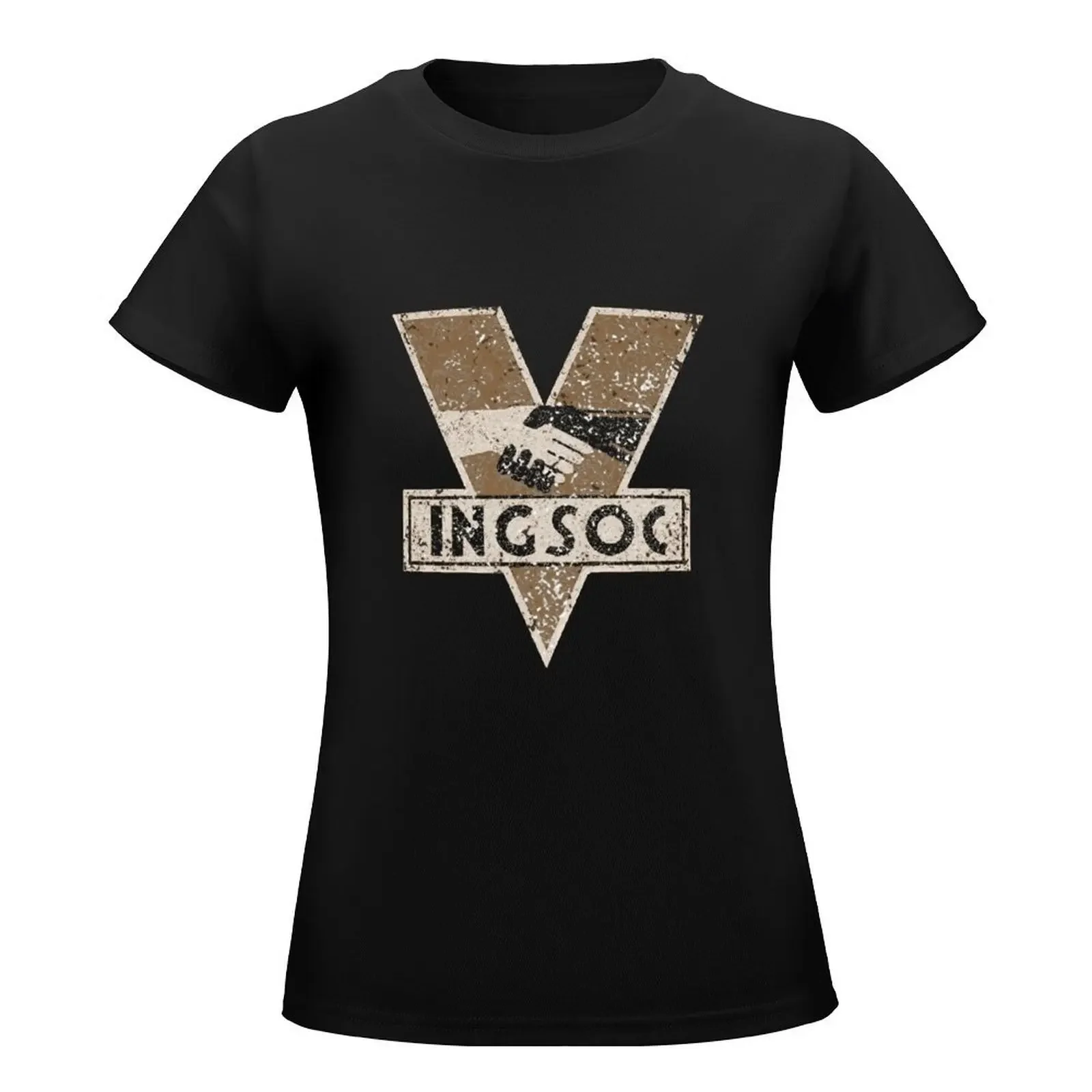 1984 INGSOC LOGO T-Shirt oversized vintage clothes Female clothing new edition t shirts for Women