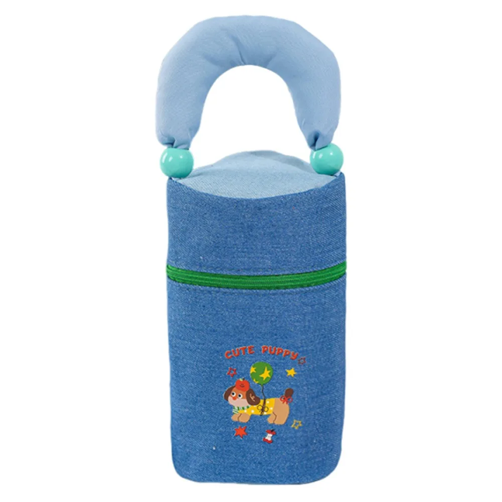 Canvas Puppy Pattern Cartoon Pen Holder Large Capacity Sweet Pencil Storage Bag INS Creative Makeup Brush Storage Bucket Student