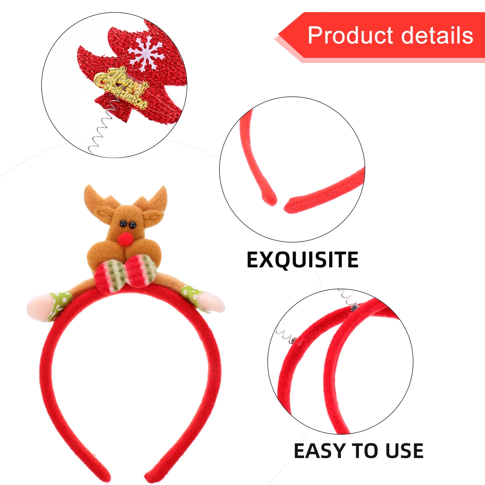 

8pcs Christmas Hair Accessories Kids Headband Plastic Holiday Band Party Photo Children Hairband Festival New Year