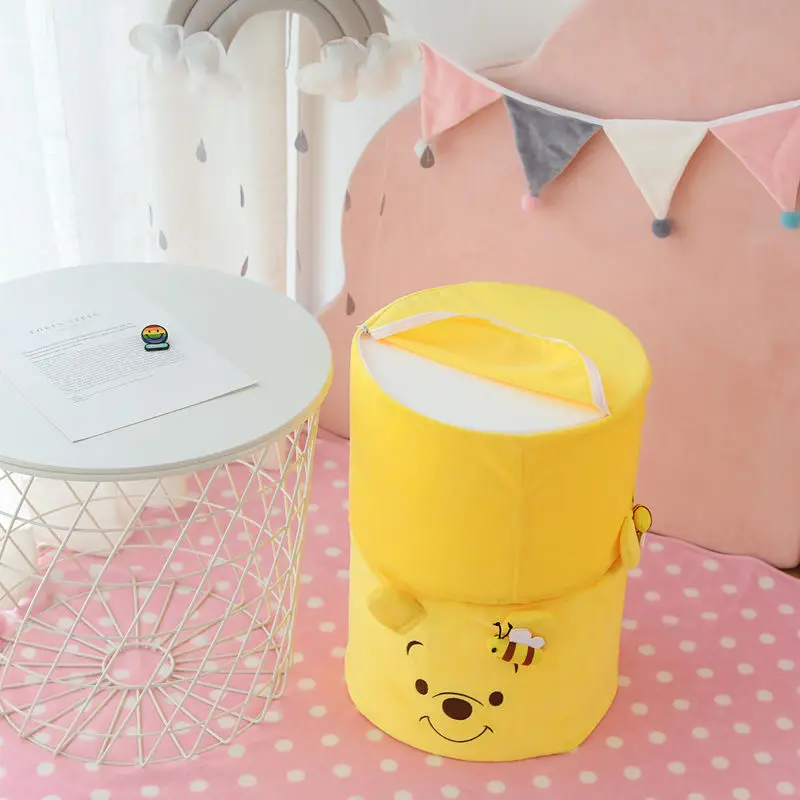 Bonito disney winnie the pooh simples moda criativa padrão de desenho animado novo banco cilíndrico leve e confortável não dobrável
