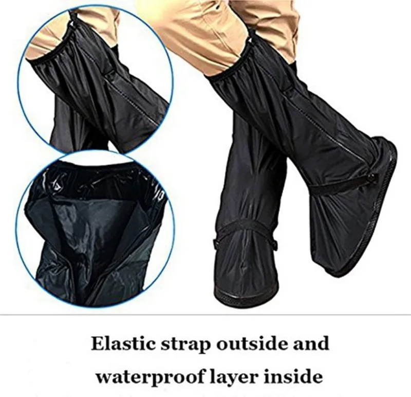 Unisex Rain Gear Waterproof Shoes Covers Foldable Rain Boot Reflective Outdoor Insulation for Hunting Cycling Snow&Rainy Days