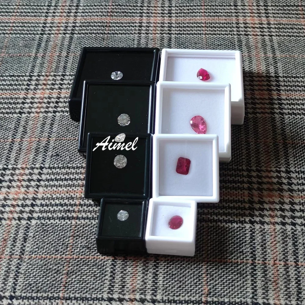 Square Gemstone Jewelry Display Box Loose Diamond Packaging Case Earring Bead Pendant Holder Gem Storage Container 1Pc