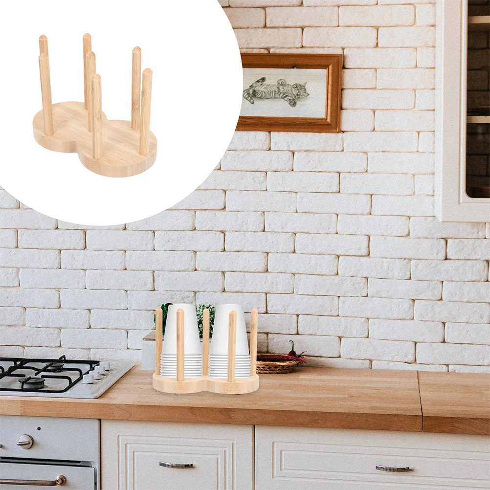 

Wooden Cup Holder Paper Cup Dispenser Multifunctional Organizer For Coffee Station Party Outdoor Picnic Camping