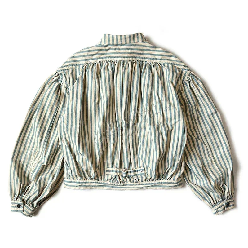 22AW KAPITAL Hirata Hongri Trendy Coats Men's and Women's Cotton Linen Striped Casual Cardigan Jacket