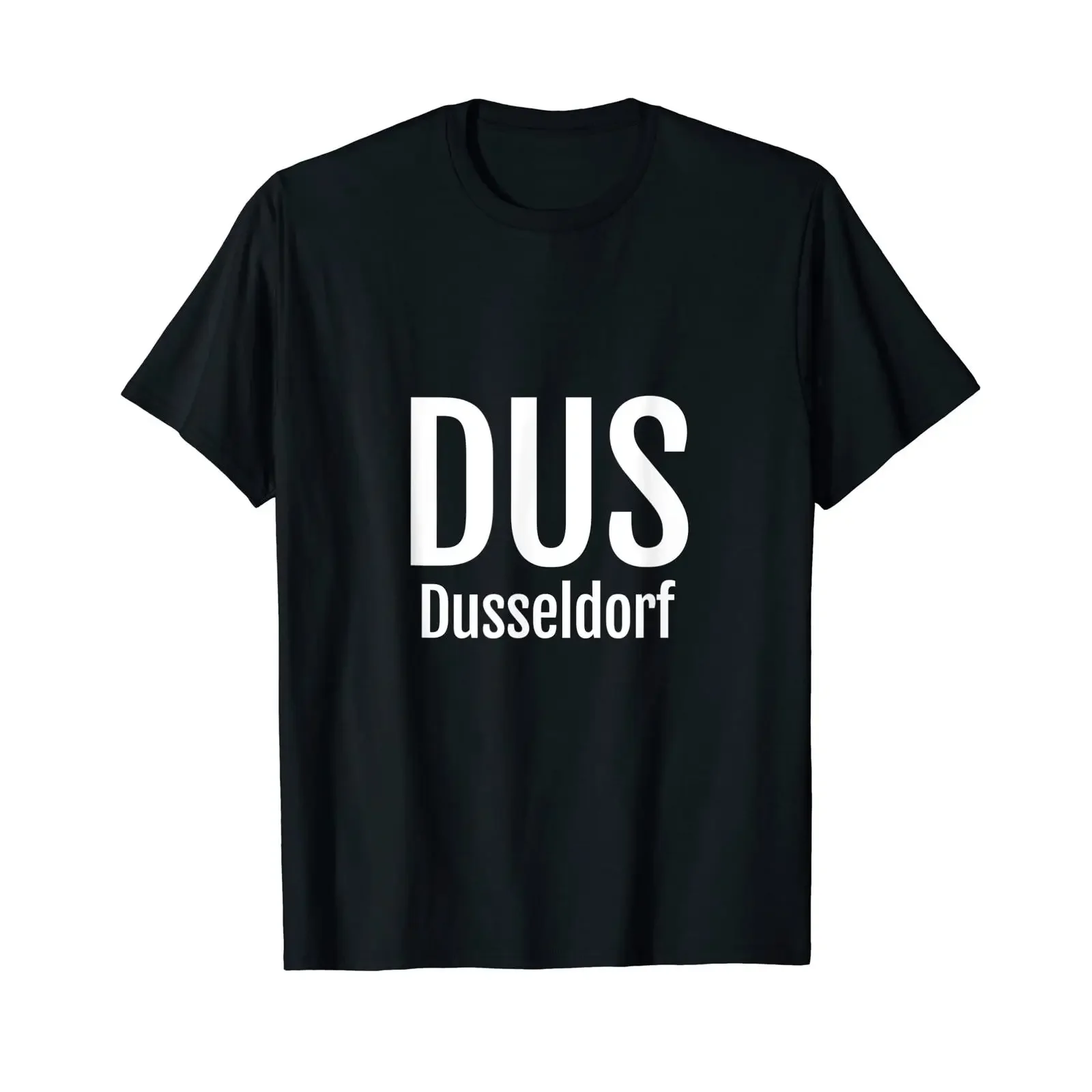 DUS Airport Code Dusseldorf Pilot Flight Companion T Shirt black vintage Washed Slightly Stretched Top For Everyday Wear