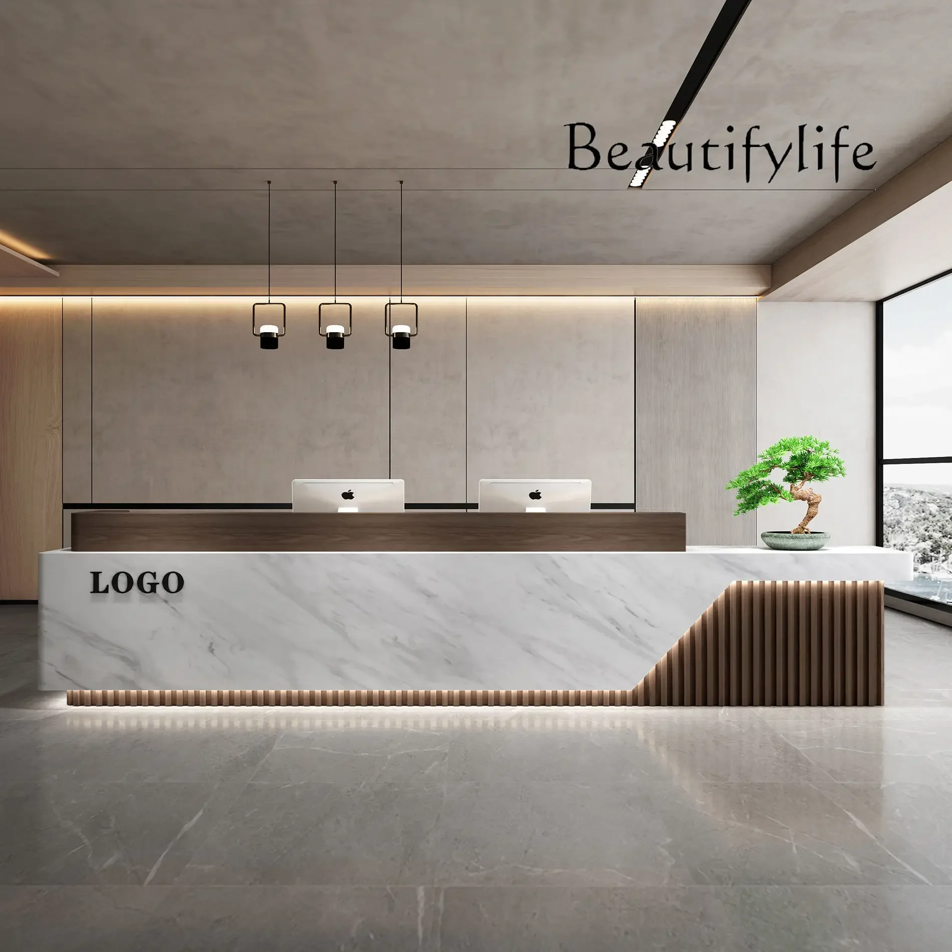 

Белая стойка ресепшн X Salon: Кофейный столик в стиле Light Luxury, современный дизайн для взрослых клиентов, коммерческая минималистичная мебель для ресепшн
